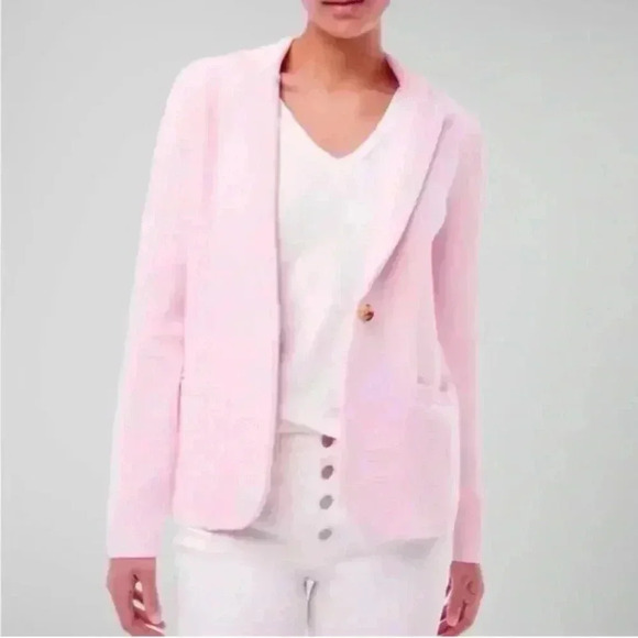 J. Crew Schoolboy Soft Pink Sweater Blazer Size Petite Small - Picture 1 of 10